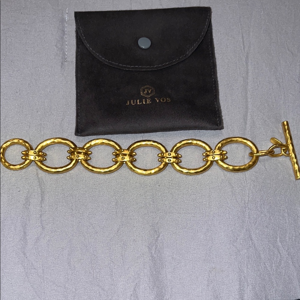 Julie Vos Gold Circle Link Bracelet